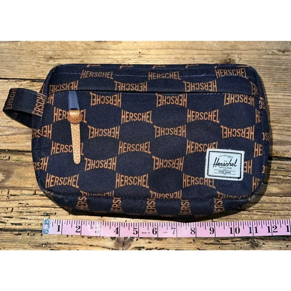 Herschel Supply Co. Chapter Canvas Carry On Black With Logo Travel Toiletry Kit